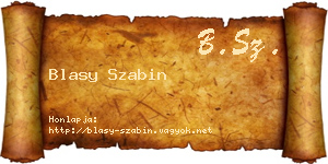 Blasy Szabin névjegykártya